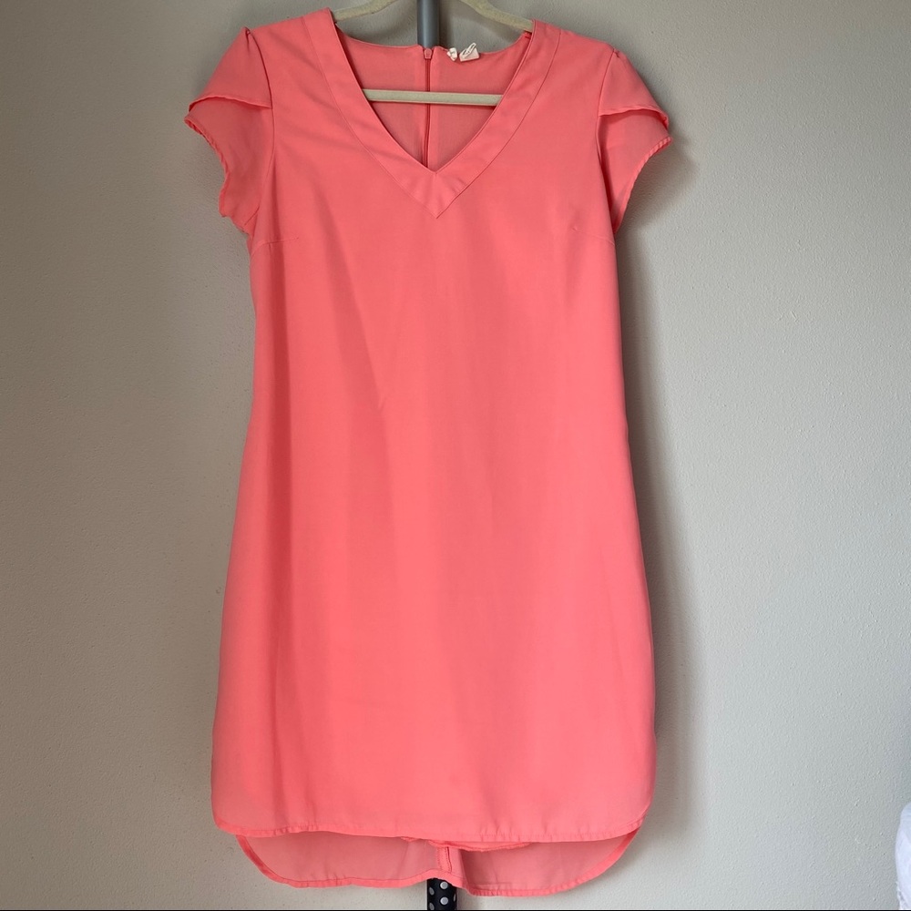 Pink cap sleeve dress